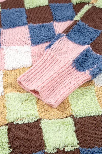 Women's Checkered Cardigan - Cozy Knit Sweater in Trendy Colors for Effortless Layering and Everyday Style