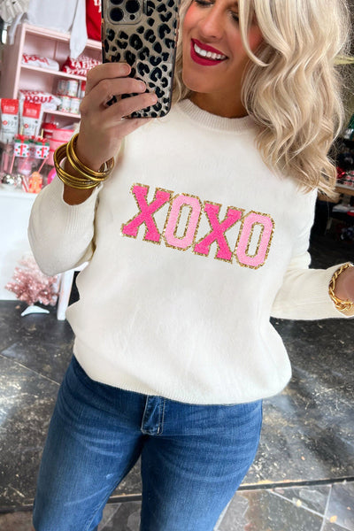 Women's Casual White Glitter Print Sweater with Round Neck - Stylish and Comfortable for Everyday Fashion