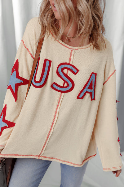 Trendy Women's Long Sleeve Exposed Seam Top in Soft Cotton - Comfortable Casual Style for Effortless Everyday Looks