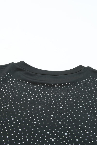 Dazzling Rhinestone Embellished Long Sleeve Bodysuit