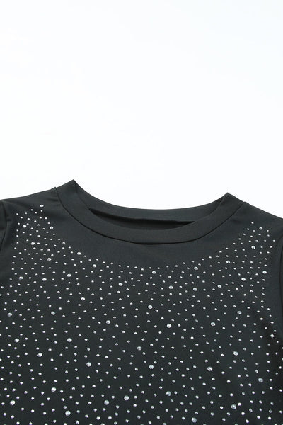 Dazzling Rhinestone Embellished Long Sleeve Bodysuit
