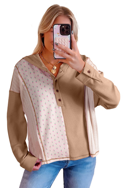 Cozy Women's Boho Floral Patchwork Hoodie | Stylish Casual Wear for Effortless Everyday Fashion
