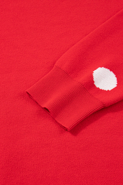 Cozy Red Dahlia Women's Holiday Graphic Sweater - Loose Fit "Let It Snow" Design for Festive Christmas Comfort and Style