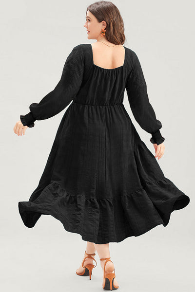 Flattering Plus Size Black Dress for Women - Elegant Style, Comfortable Fabric, Ideal for Parties and Special Occasions
