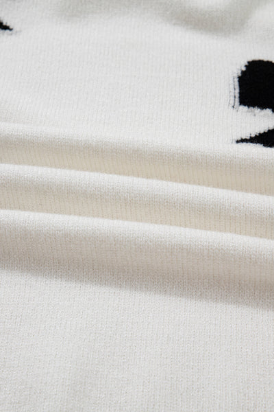 Women's Intarsia Bow Tie-Front Cardigan in Ivory and Black made for easy styling and wardrobe coordination, with premium-like structure and finish.
