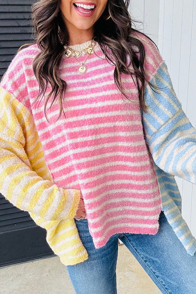 Trendy Women's Cozy Striped Sweater - Soft Knit, Casual Style, Perfect for Fall & Winter Wardrobe Essentials