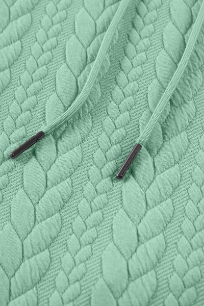 Women's Moonlight Jade Cable Textured Relaxed Hoodie