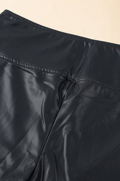 Stylish Women's Black Faux Leather Skinny Leggings for a Sleek Fit - Ideal for Casual Outings or Night Out Elegance