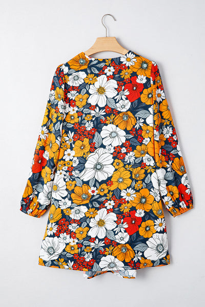 Flattering Women‚Äôs Orange Floral Maxi Dress - Breezy Summer Style for Casual Outings & Parties, Effortlessly Chic
