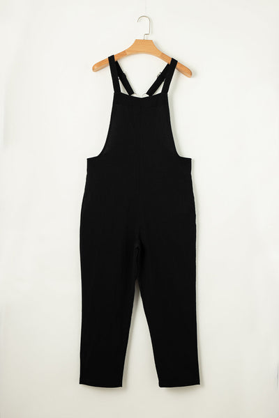 Spring and Summer Women's Casual Slant Pocket Jumpsuit with Buttons