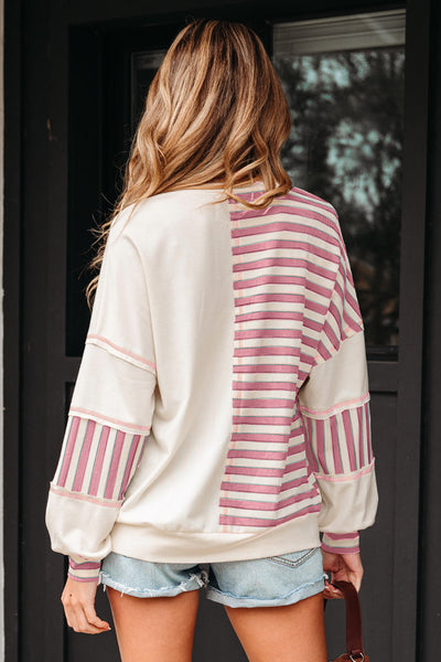Vibrant Women's Patchwork Blouse - Stylish Casual Top with Relaxed Fit for Effortless Everyday Elegance