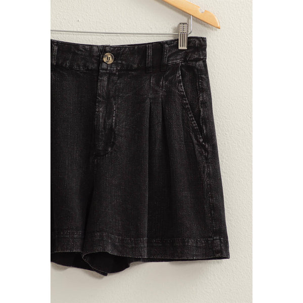 Mineral Washed Linen Shorts
