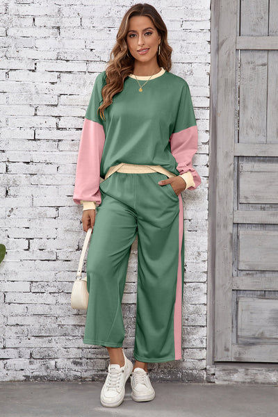 Trendy Women's Color Block 2-Piece Set - Comfortable Casual Outfit for Everyday Style, Perfect Fit and Versatile Looks