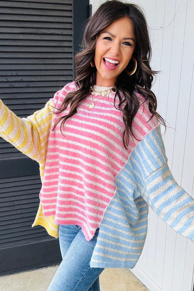 Trendy Women's Cozy Striped Sweater - Soft Knit, Casual Style, Perfect for Fall & Winter Wardrobe Essentials