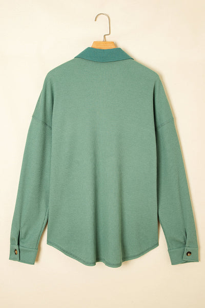 Soft Beige Waffle Knit Pullover Top for Women - Casual Long Sleeve Tee for Effortless Everyday Comfort and Style
