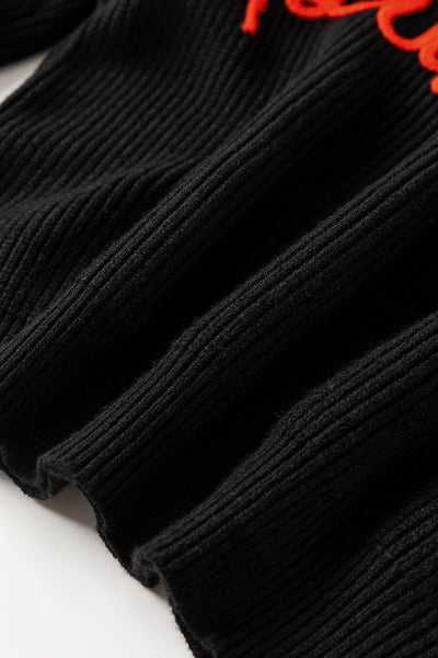 Cozy Women's Black Hello Pumpkin Graphic Sweater - Casual Fall Style for Halloween Celebrations and Everyday Wear