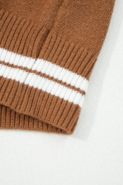 Cozy Boho Western Graphic Sweater for Women - Earthy Tones Knitwear with Relaxed Fit for Effortless Style