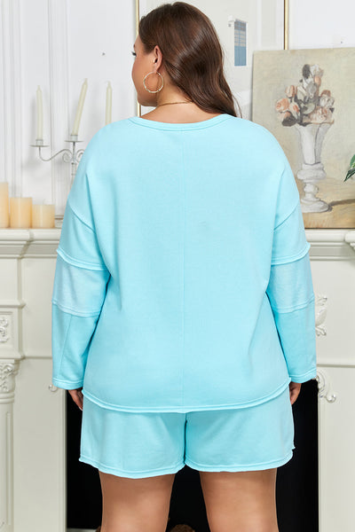 Plus Size Women's Cozy Loungewear Short Set - Stylish Soft Pastels for Ultimate Comfort and Relaxed Fit