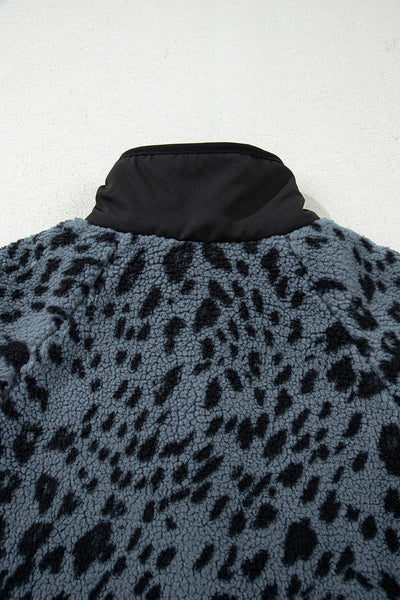Chic Women's Animal Print Jacket - Trendy Casual Outerwear in Soft Fabric for Comfort and Style