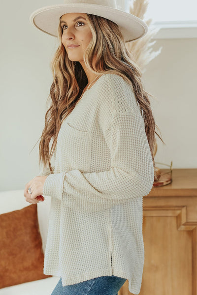 Women's Long Sleeve Waffle Thermal Top