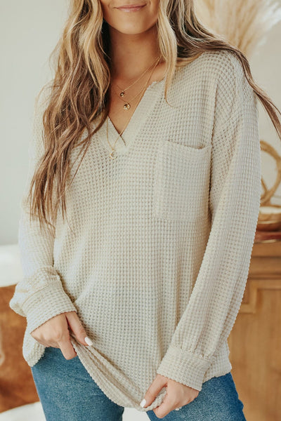 Women's Long Sleeve Waffle Thermal Top