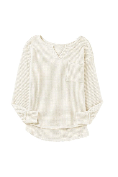 Deep V-Neck Long Sleeve Knitted Sweater