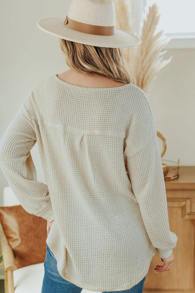 Women's Long Sleeve Waffle Thermal Top