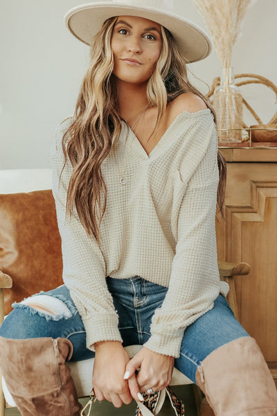 Women's Long Sleeve Waffle Thermal Top