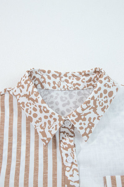 Chic Women's Leopard Print Shirt - Trendy Casual Top in Brown & Black for Effortless Everyday Style
