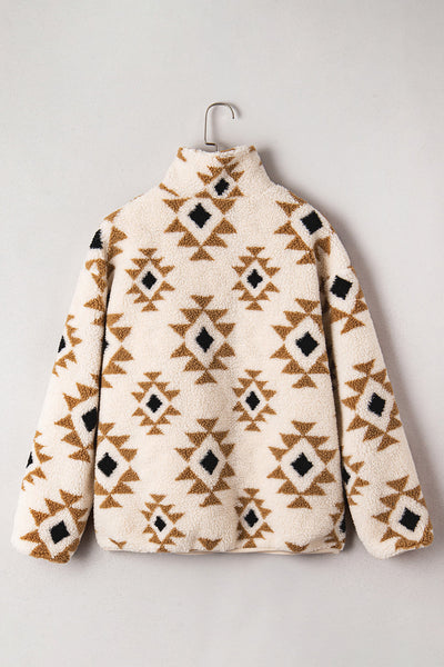 Cozy Women's Aztec Print Sweatshirt in Soft Fabric - Stylish Casual Fit for Everyday Comfort and Chic Looks