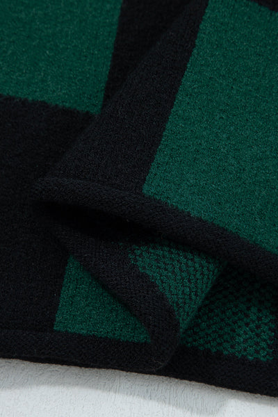 Women's Soft Knit Checked Sweater - Cozy Casual Fit for Fall & Winter Layering in Trendy Colors