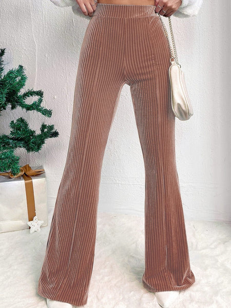 Women's Shimmering Rhinestone-Embellished Stretchy Waist Slim Fit Trousers