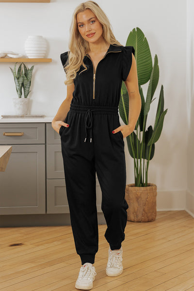 Elegant Navy Blue High Waist Jumpsuit for Women - Flattering Summer Style Perfect for Any Occasion