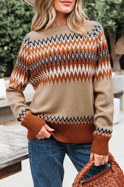 Trendy Women's Colorblock Knit Sweater - Cozy Pullover for Effortless Layering in Any Season, Perfect for Stylish Looks