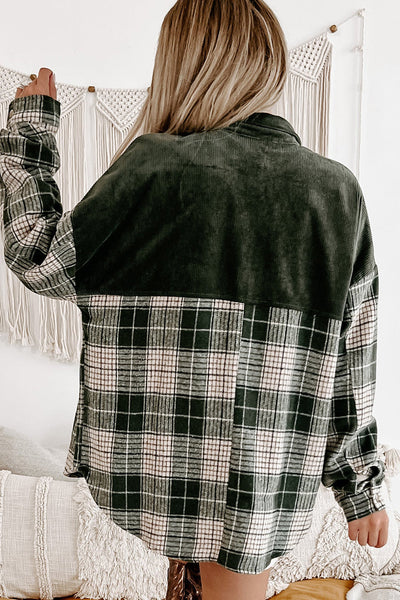 Casual Plaid Corduroy Jacket