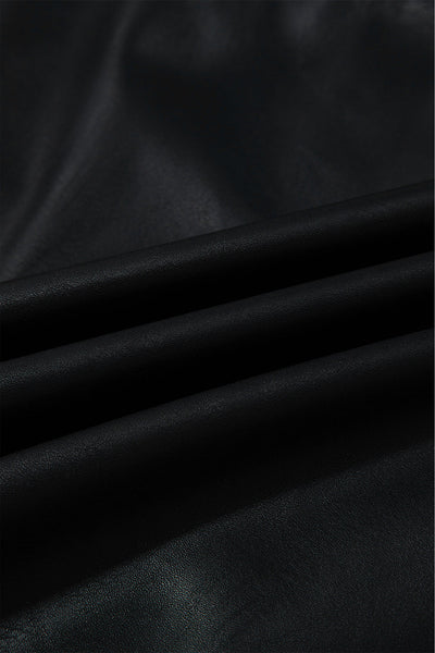 Elegant Black Vegan Leather Dress for Women - Eco-Friendly, Fitted, Stylish Design for Everyday Chic and Versatility