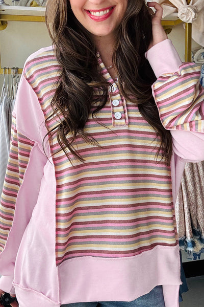Vibrant Color Block Sweatshirt for Women - Cozy Casual Fit Perfect for Everyday Style and Comfort
