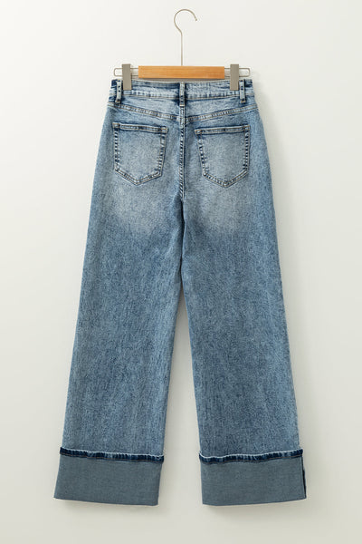 Stylish Women's Medium Wash High Rise Jeans with Button Zip Fly - Classic Fit Denim for Effortless Everyday Style