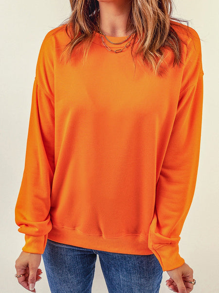 Cozy Orange Crewneck Pullover Sweatshirt