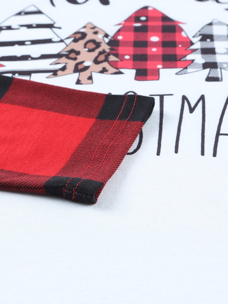 Festive Red Tartan Christmas Graphic Lounge Set