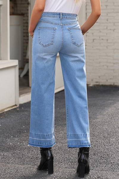 Women's Casual Loose Fit Blue Jeans - Comfortable Denim Pants for Effortless Style and Daily Wear