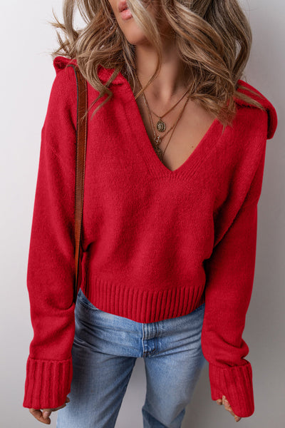 elegant women's red sweater - cozy knit top for effortless style and comfort, perfect for dressy occasions made for easy styling and wardrobe with