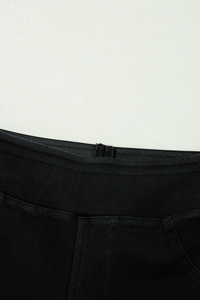 Stylish Women's Black High Waist Slim Fit Jeggings - Comfortable Stretch Fabric for Effortless Casual Looks