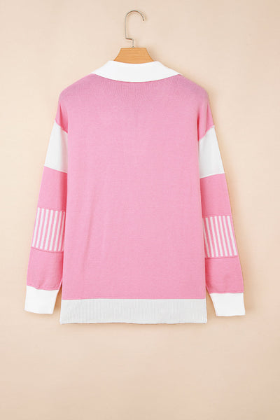 Cozy Women's Color Block Knit Sweater - Casual Chic Fit in Trendy Colors for Everyday Wear