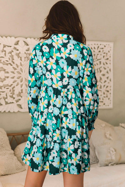 Vibrant Floral Puff Sleeve Dress for Women Perfect Summer Style for Casual Outings and Special Events
