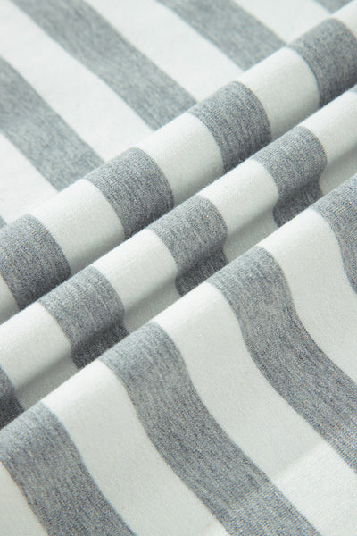 Women's Casual Summer Striped Two-Piece Cotton Shorts Set - Relaxed Fit, Stylish & Comfortable for Everyday Wear