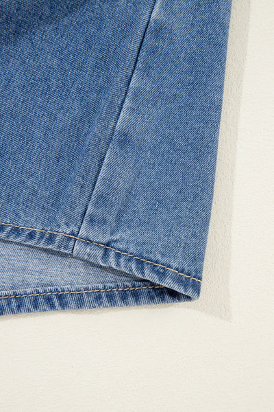 Women's Dusk Blue Slim Fit Denim Shirt with Flap Pockets