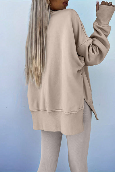 Chic Women's Oversized Sweatshirt and Leggings Set in Cozy Fabric Perfect for Casual Comfort and Stylish Lounging
