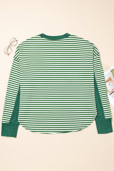 Stylish Women's Striped Long Sleeve Cotton Top - Casual Fit for Everyday Wear and Effortless Layering