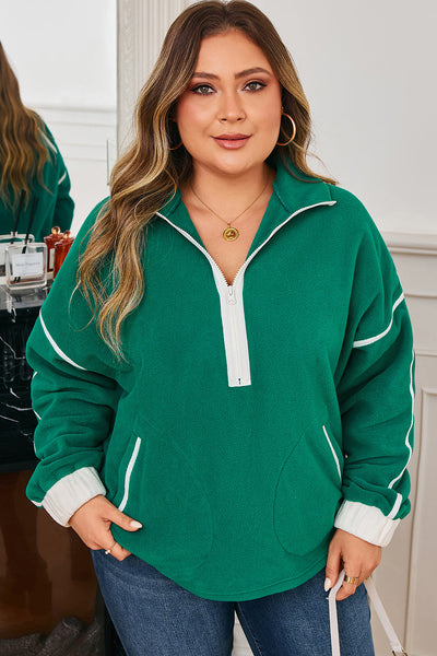 Trendy Plus Size Women's Cozy Sweatshirt in Soft Cotton Blend - Perfect for Casual Outings and Everyday Comfort
